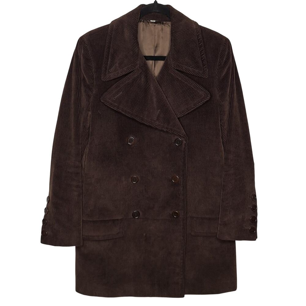 Vintage Y2K Helmut Lang Corduroy Coat Double Breasted Mid Length Men’s Size 44
